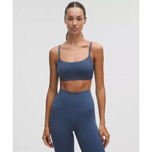 Lululemon Wunder Train Strappy Racer Bra C/D Cup Blue Twill Size 10 Supportive